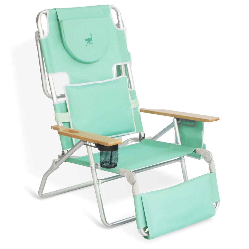 Lightweight Outdoor Beach Lounge Chair with Footrest, Blue V227069
