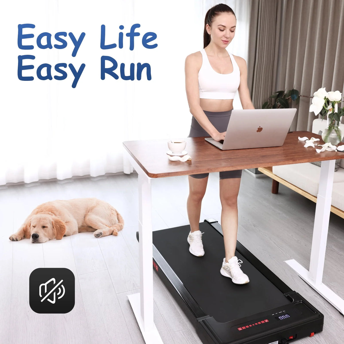 White 2.25HP Portable Mini Treadmill C14700