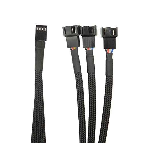 Black Sleeved 4 Pin PWM Fan Splitter Cable 10 Inches M932925