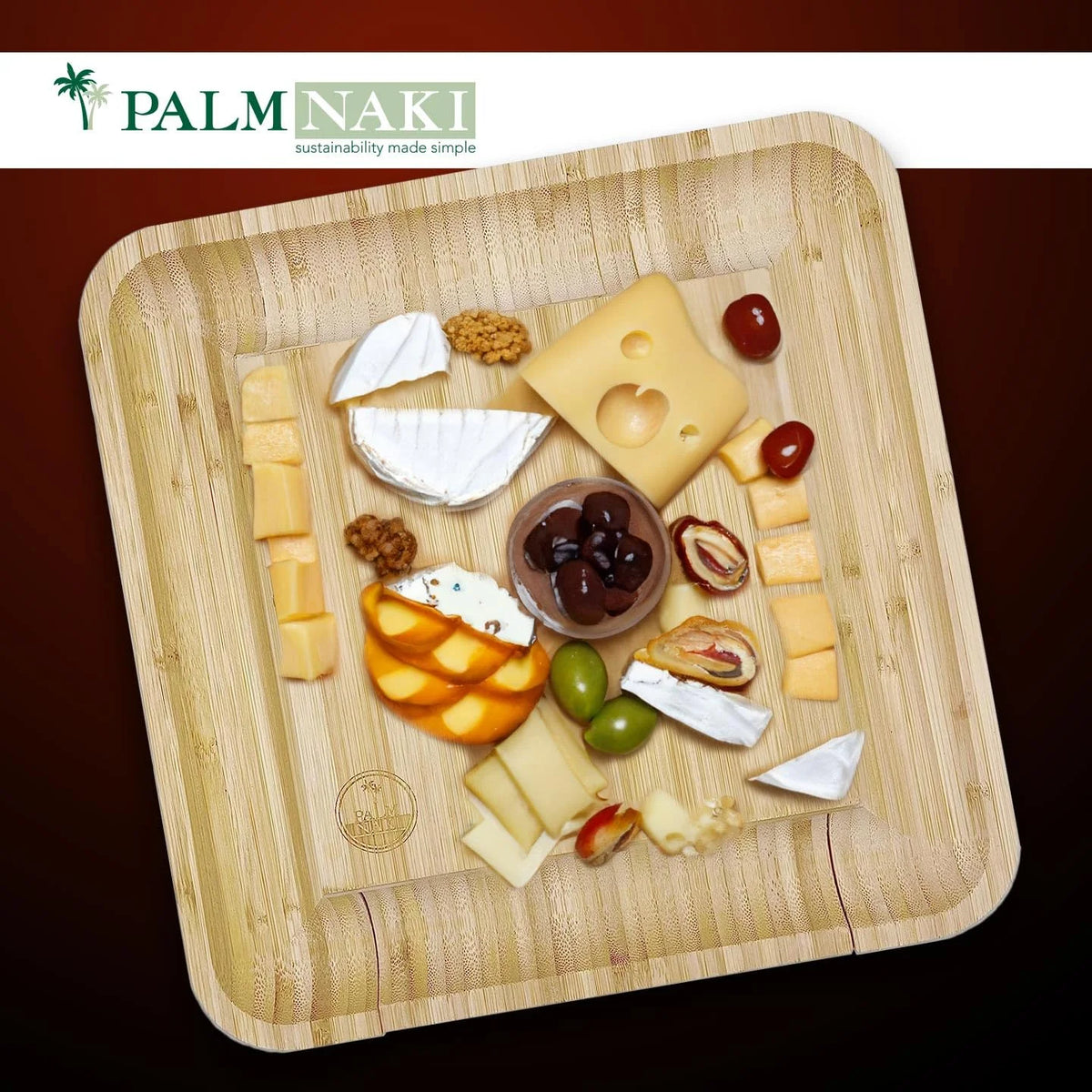 Bamboo Cheese Board and Knife Set H39852
