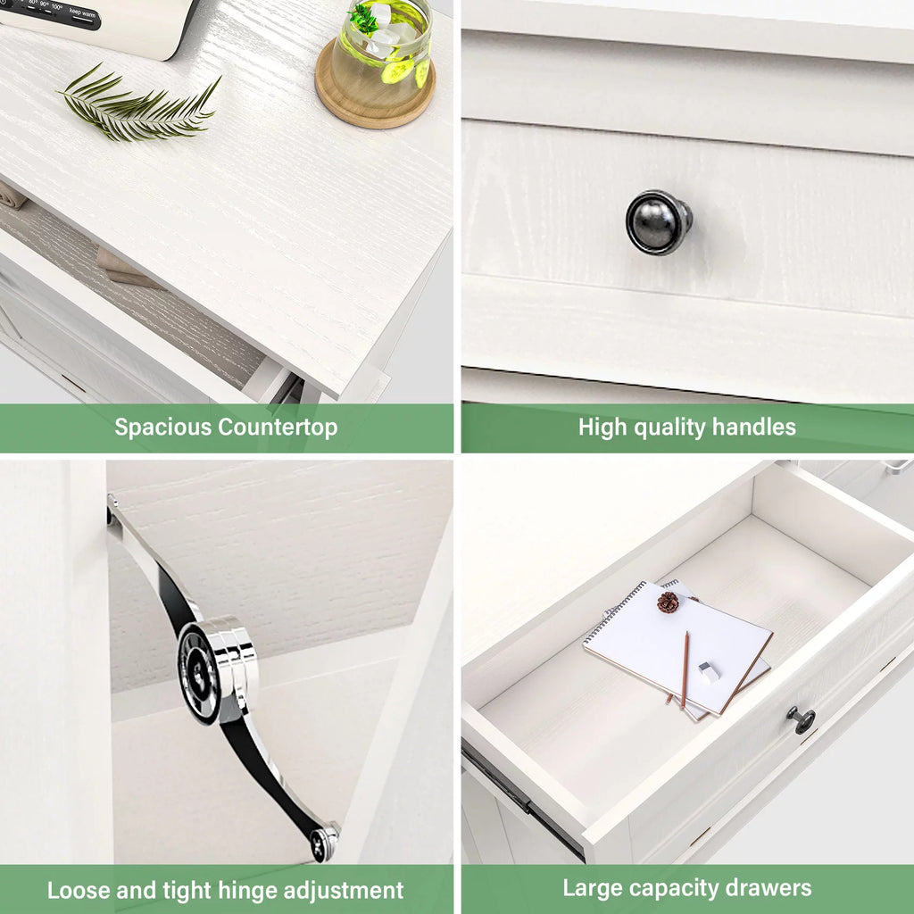 White Free Standing Tilt Out Trash Cabinet with Drawer B373