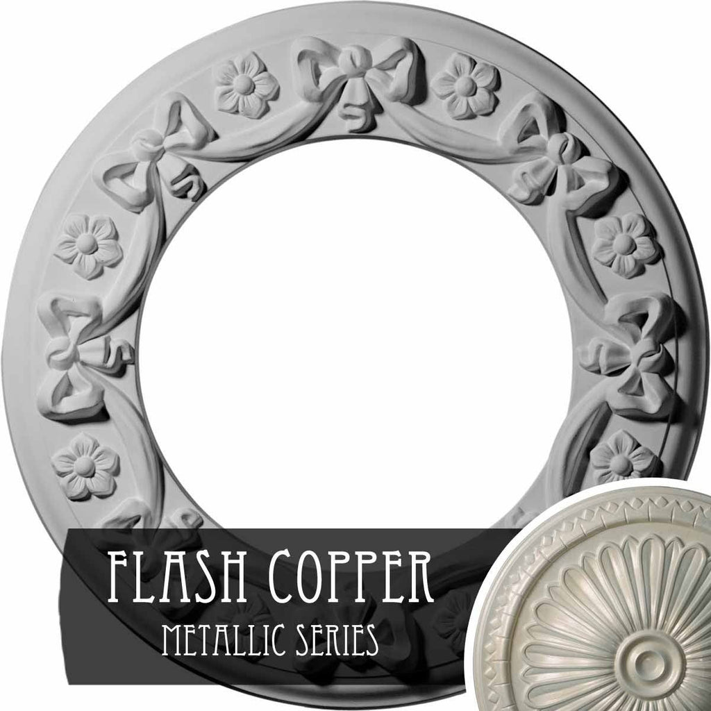 12 1/4x22OD x 7 1/2x22ID x 7/8x22P Ribbon with Bow Ceiling Medallion Z93545