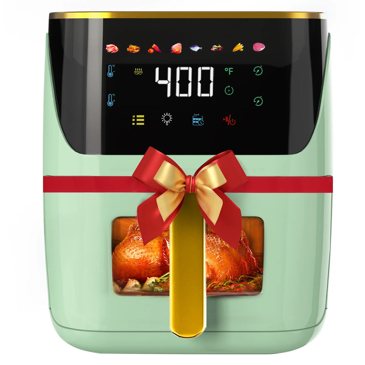 Air Fryer Large 8.5 QT Green 8 in 1 Touch Screen Visible Window 1750W A748