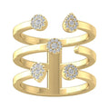 10K Yellow Gold Lab Grown Diamond Open Band Ring Size 5.5 Q920
