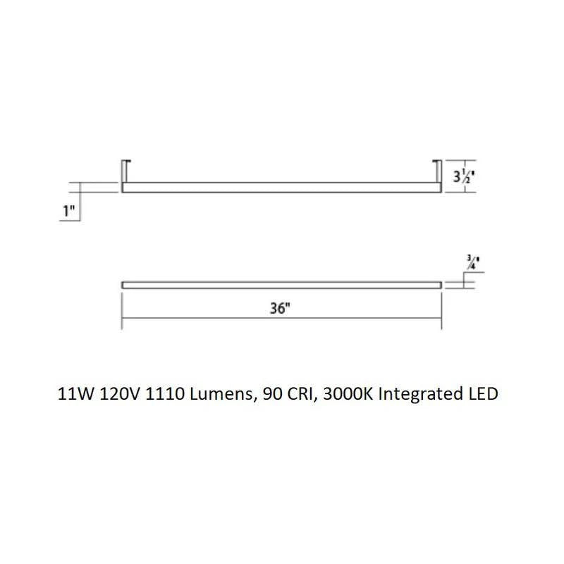 Bright Satin Aluminum LED Indirect Wall Bar C89919