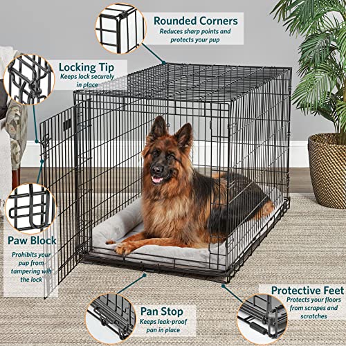 XL Folding Metal Dog Crate with Divider Panel, 48L x 30W x 33H Inches S3592