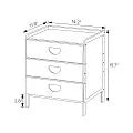 15" Natural Bamboo Bedside Table with 3 Drawers K95491