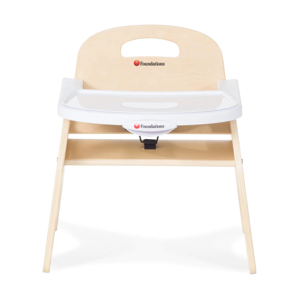7" Low Wood Feeding Chairs with Dishwasher Safe Tray, 2 Pack Q317250