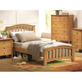 Twin Slat Bed with Headboard in Maple U77772