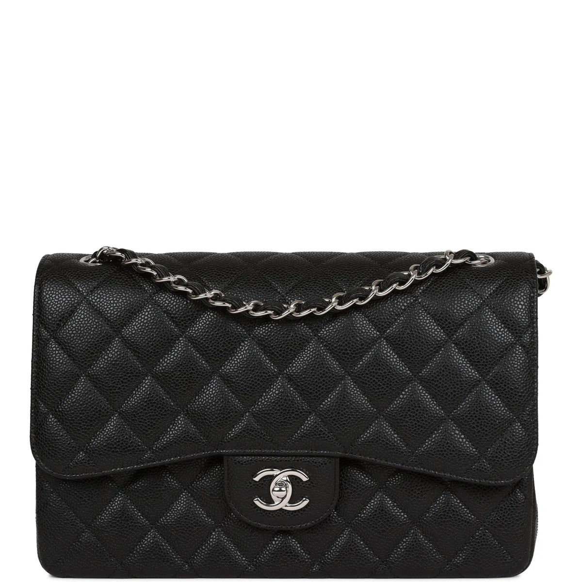 Black Caviar Double Flap Bag Q475139