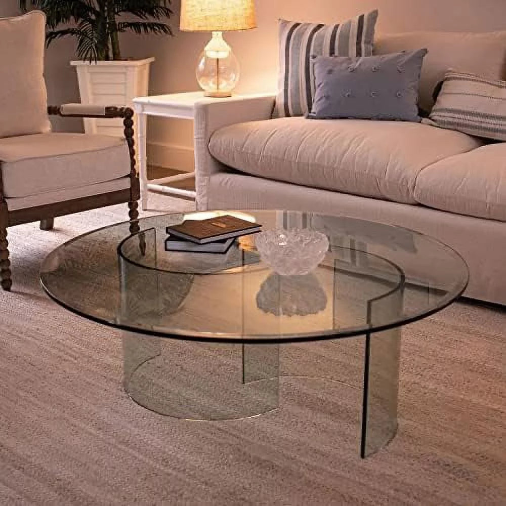 38" Round 1/4" Thick Tempered Clear Glass Table Top X97748
