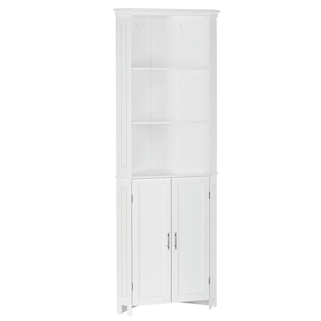 White Two-Door Corner Cabinet D626