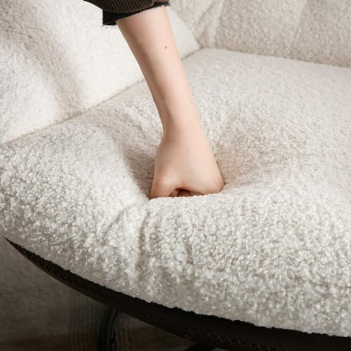 White Swivel Accent Chair with Ottoman X910525