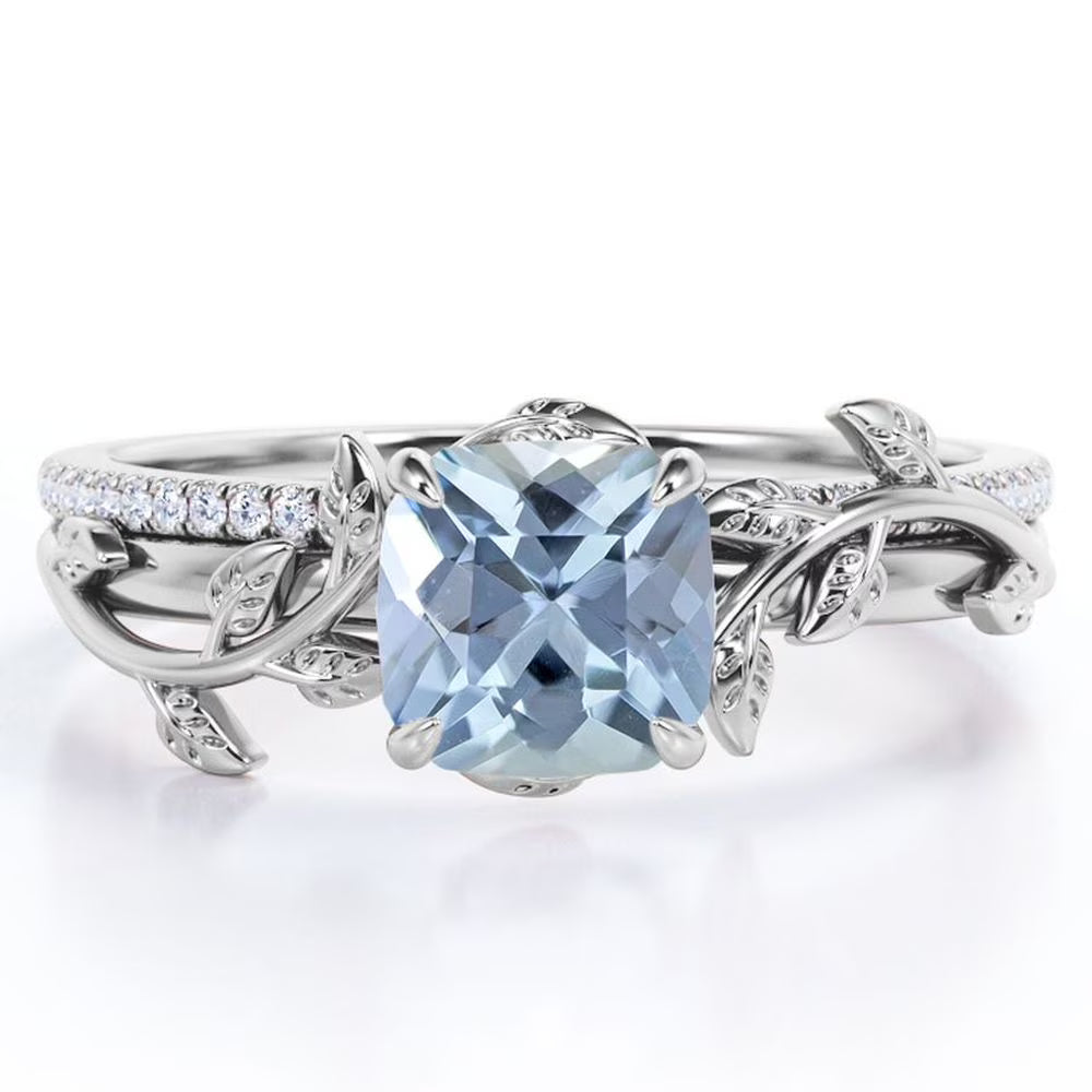 18K White Gold Plating over Silver Bridal Ring Set P102