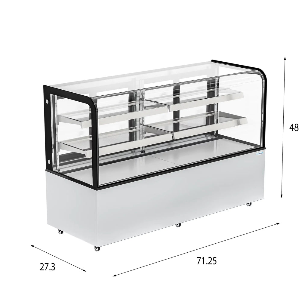 71 in. Dry Bakery Display Case with Curved Glass U596349