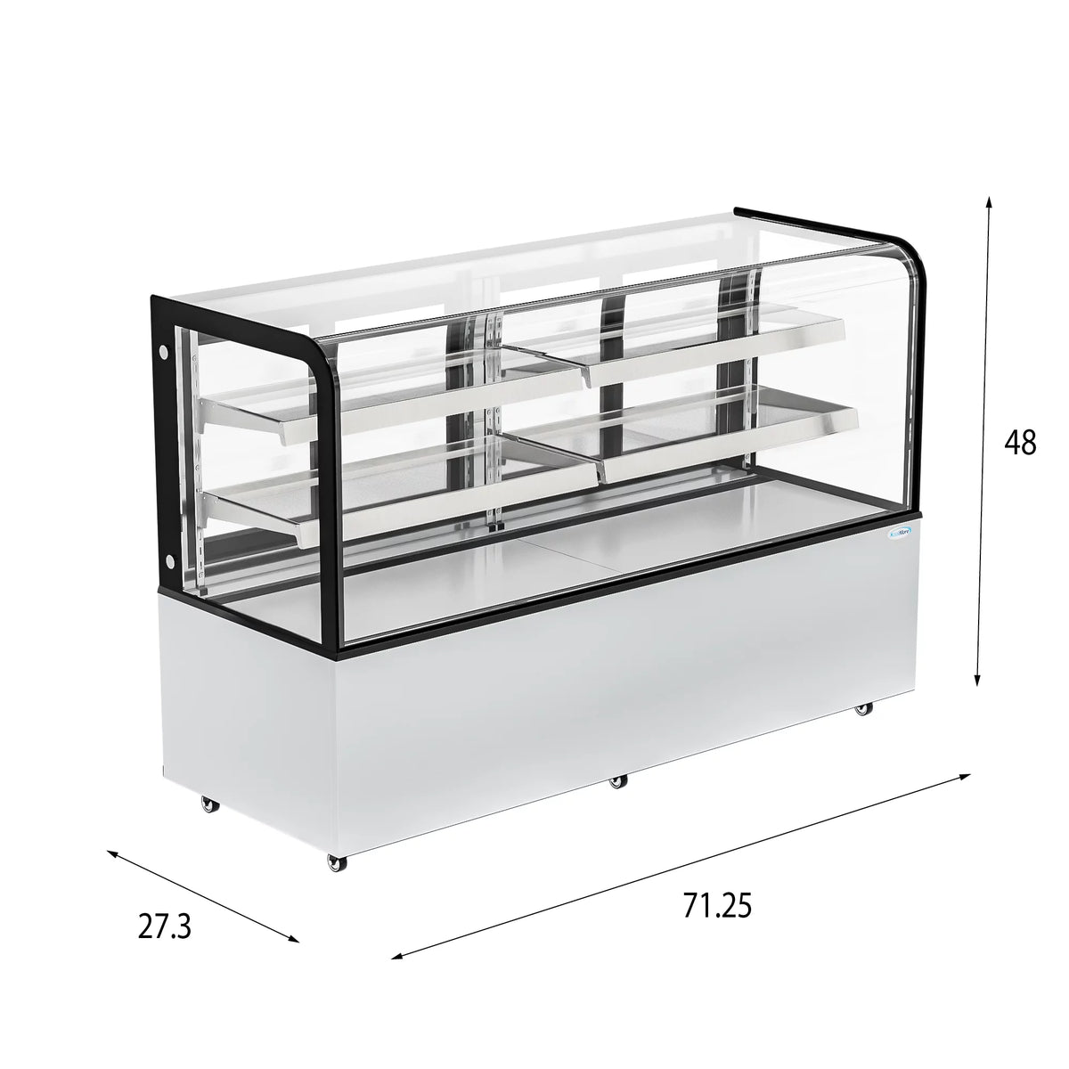 71 in. Dry Bakery Display Case with Curved Glass U596349