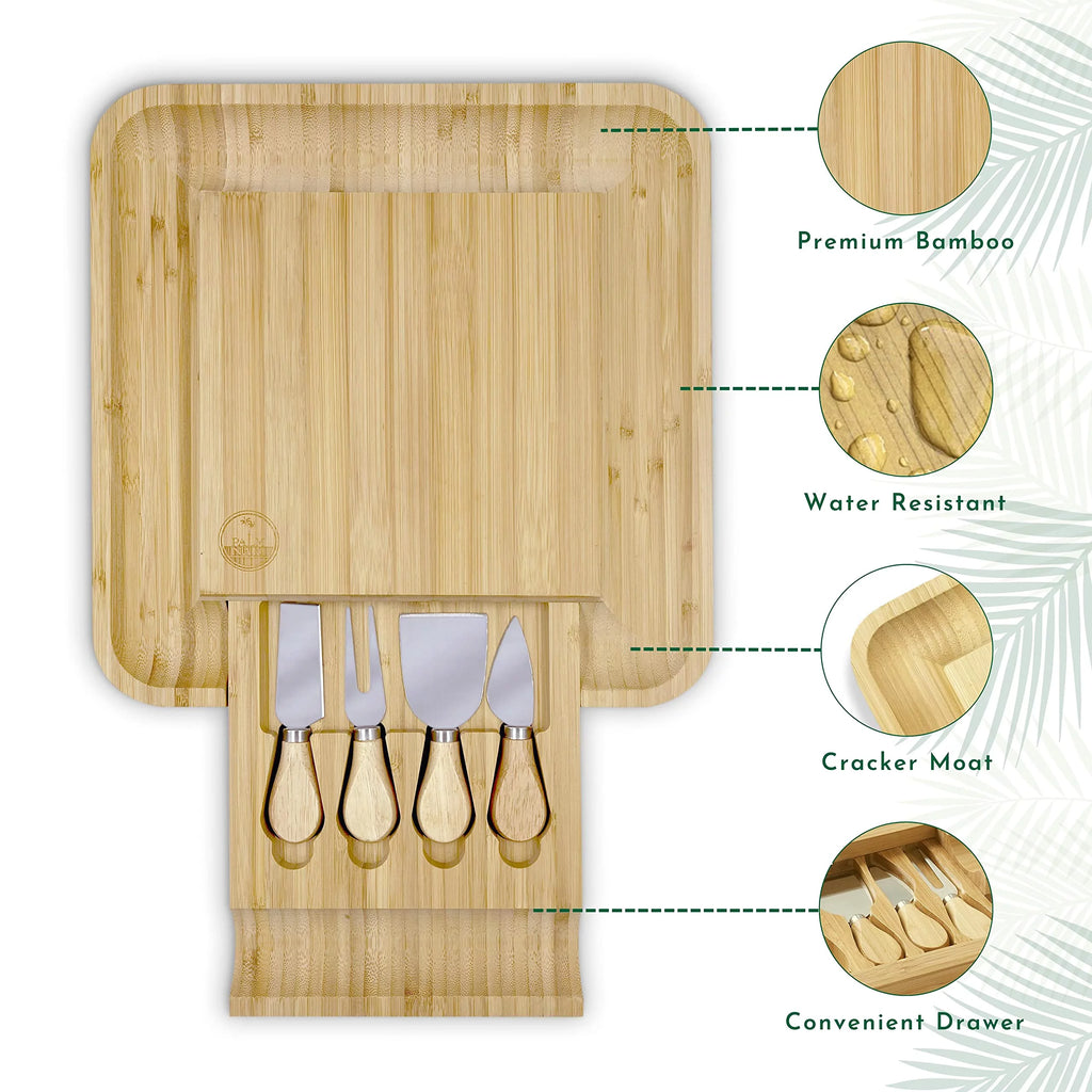 Bamboo Cheese Board and Knife Set H39852