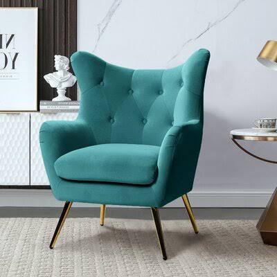 Blue Velvet Wingback Chair G418736