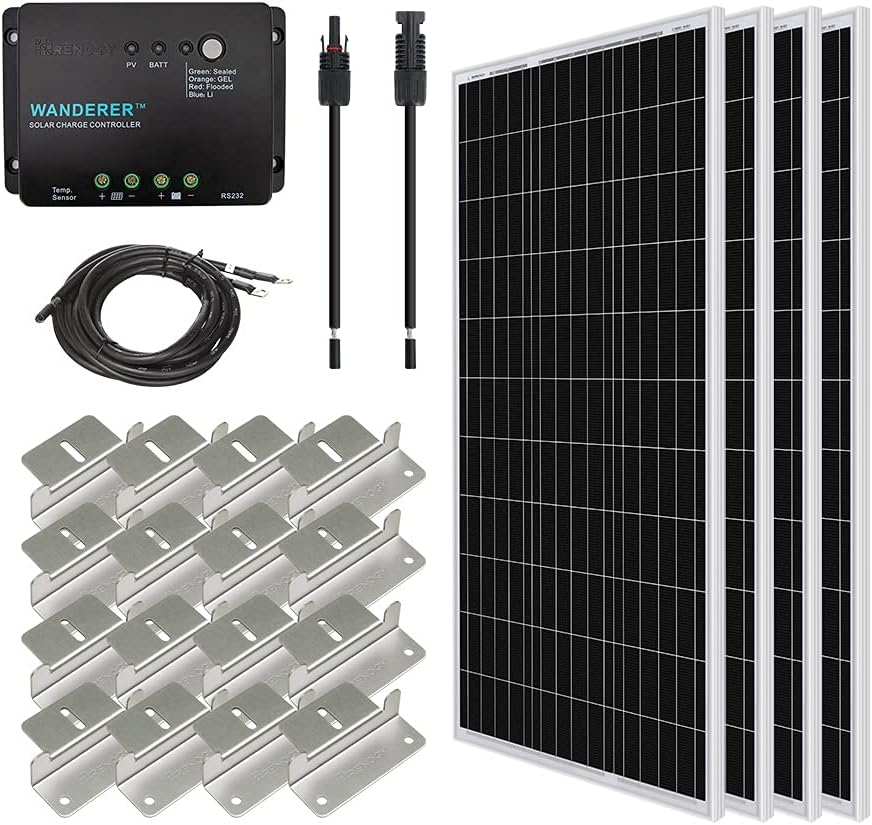 400 Watt 12 Volt Monocrystalline Solar Starter Kit with Wanderer D4625