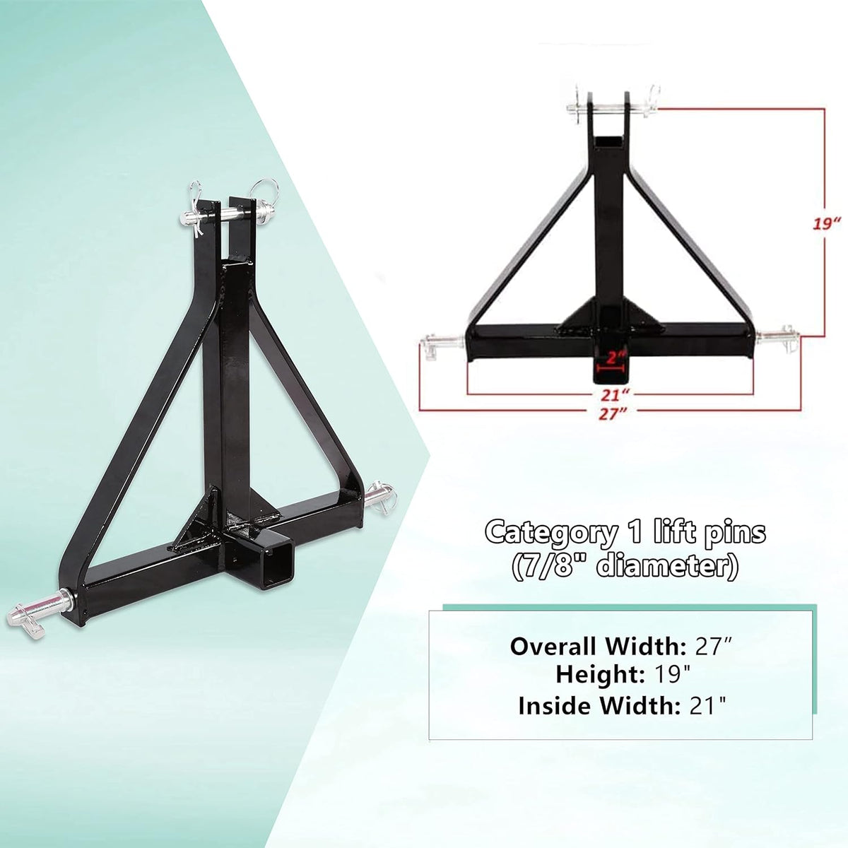 3 Point 2 Receiver Trailer Hitch Drawbar Adapter A251871