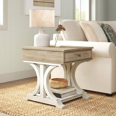 Sand Trestle End Table with Storage K236