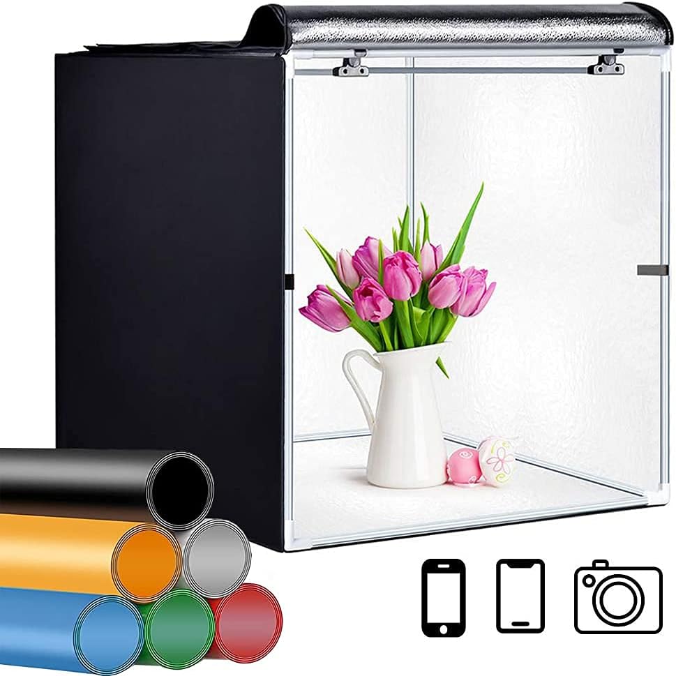 Portable Foldable 24 x 24 Inch Photo Studio Light Box Kit with LED Lights and 3 Color Backdrops P279133