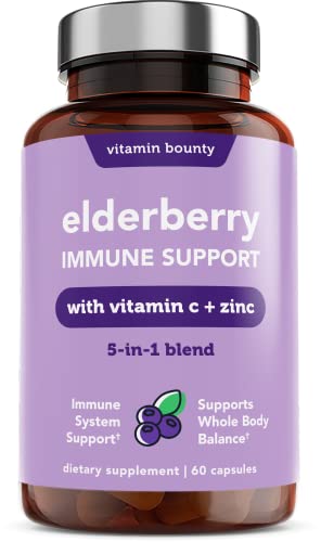 Organic Elderberry Capsules with Vitamin C and Zinc - 60 Capsules P529