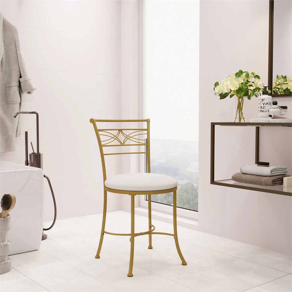 Gold Metal Vanity Stool L311378