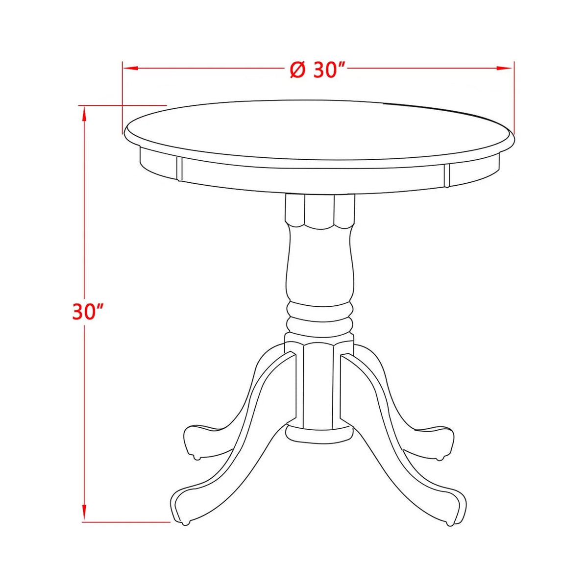 3-piece Mahogany Wood Kitchen Table and Chair Set F431105
