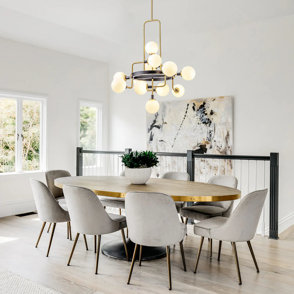 12-Light Dimmable Aluminum Chandelier X4694