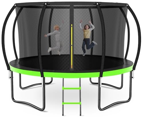 12FT 14FT 16FT Outdoor Trampoline with Ladder & Safety Net F140692