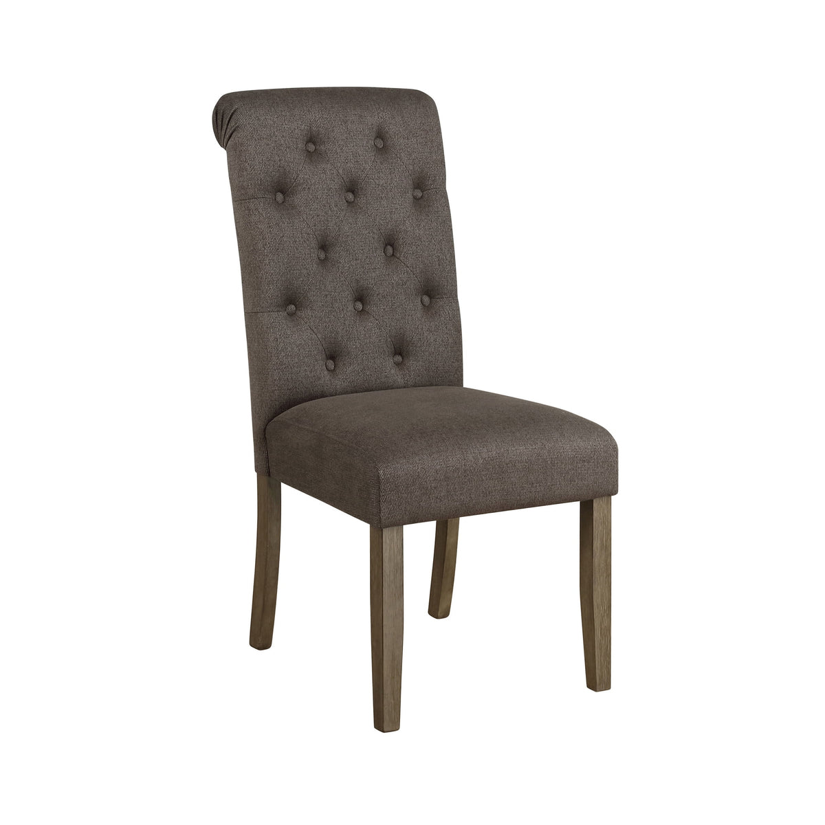 Rustic Brown and Grey Tufted Back Side Chairs Set of 2 T48335