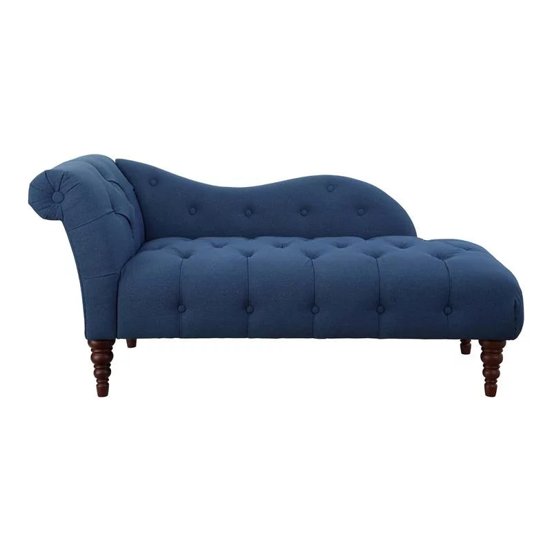 66" Tufted Fabric Chaise Lounge with Wooden Legs L456008