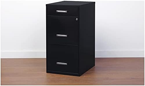 Black 18in. Deep 3 Drawer Metal File Cabinet S320