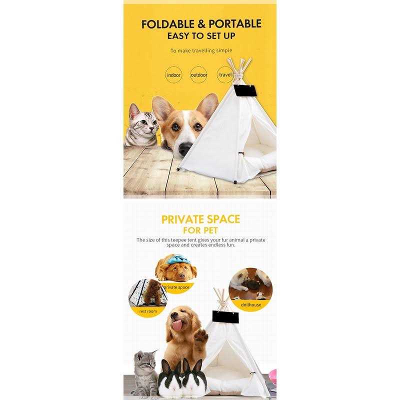 Portable Pet Teepee with Thick Cushion P6994