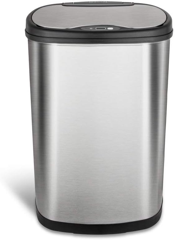 Silver Motion Sensor Trash Can N612