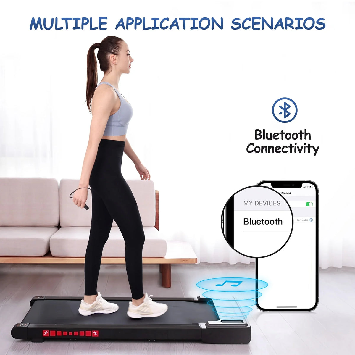 White 2.25HP Portable Mini Treadmill C14700