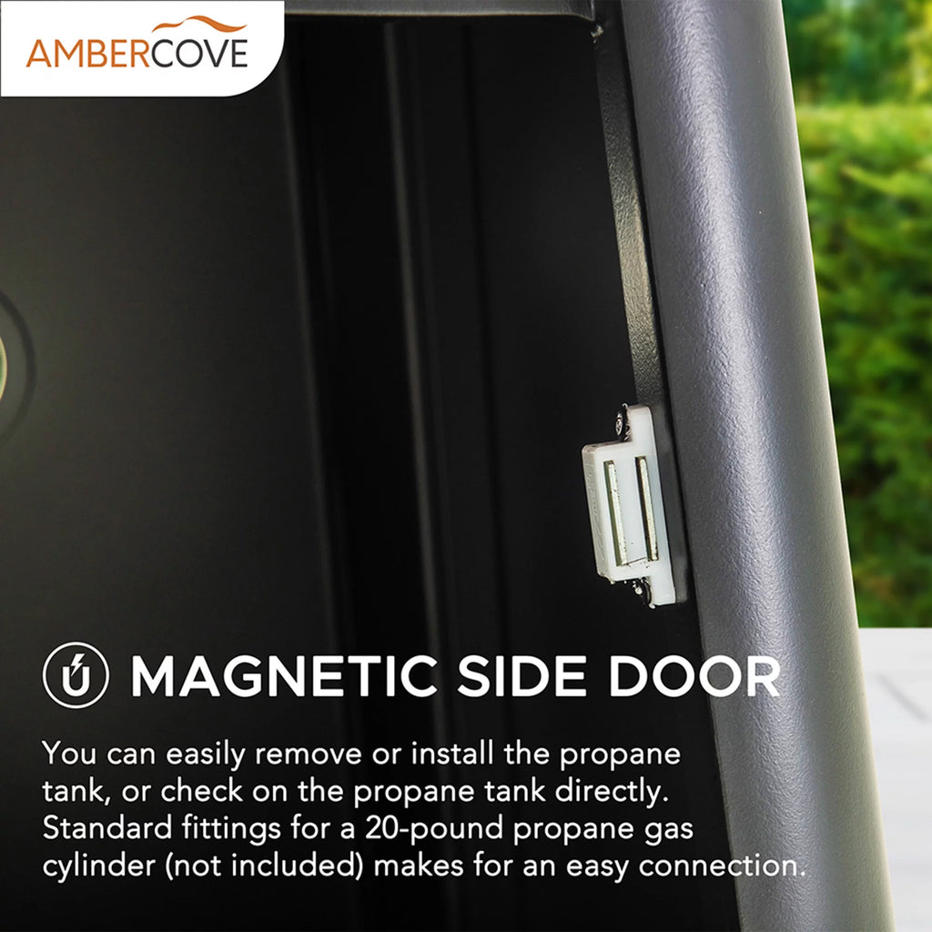 40,000 BTU Matte Black Steel Propane Patio Heater with Table Top Z786