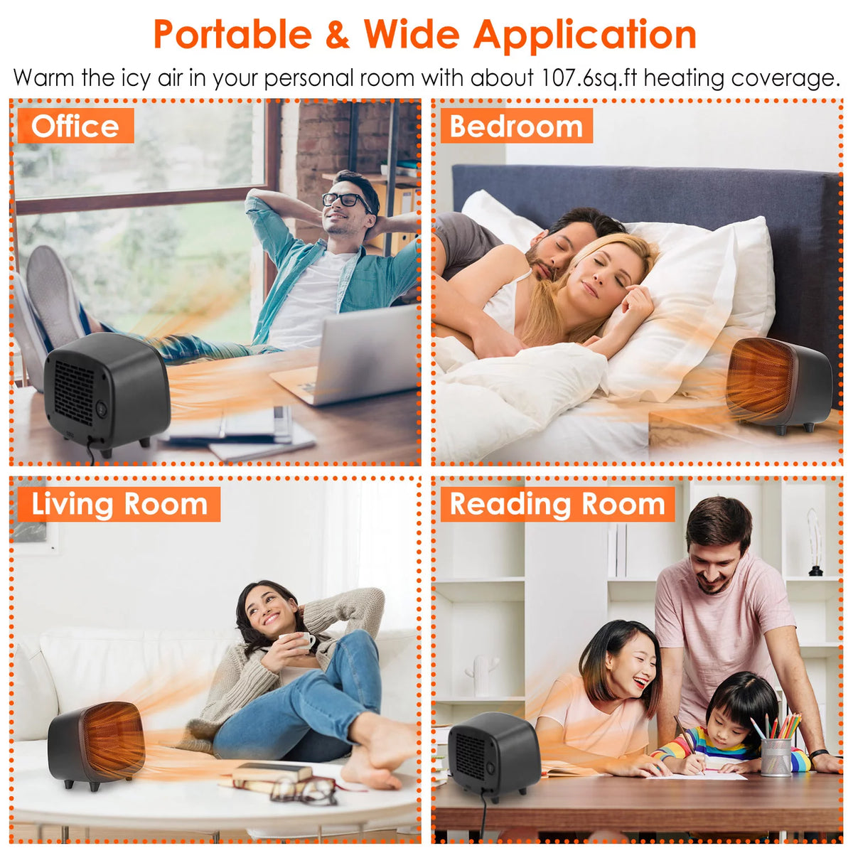 Space Heater with Tip-Over and Overheat Protection X10052