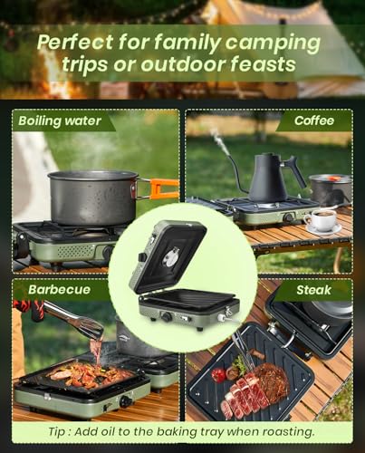 2 Burner Propane Camping Stove with Grill X610