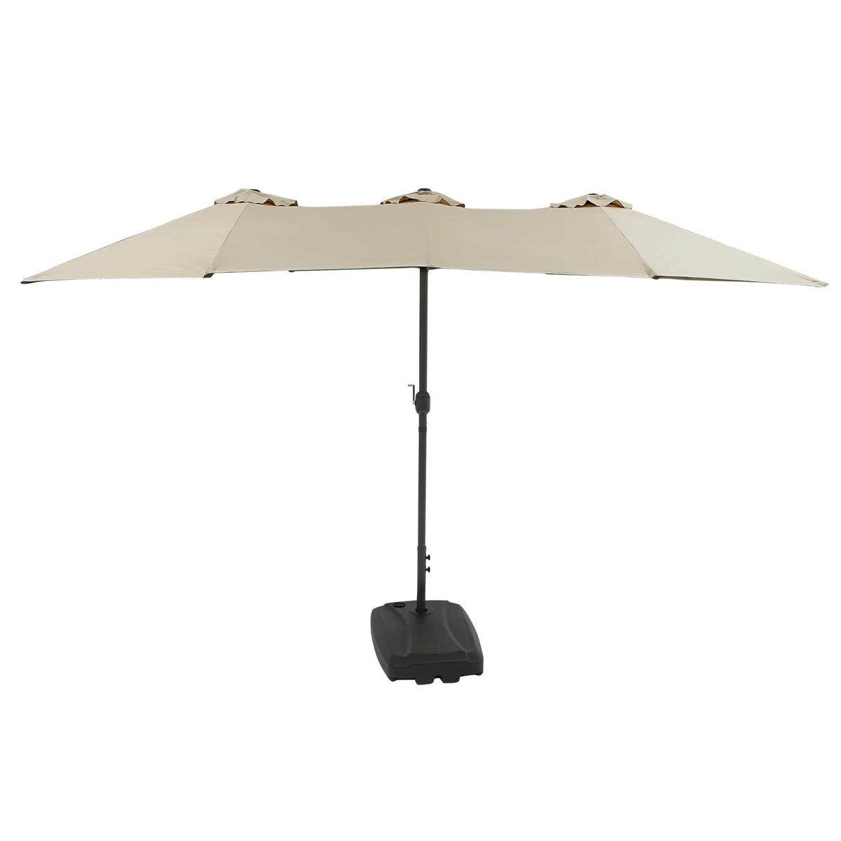 15 Foot Rectangular Double-Sided Patio Umbrella with Rolling Base O206565
