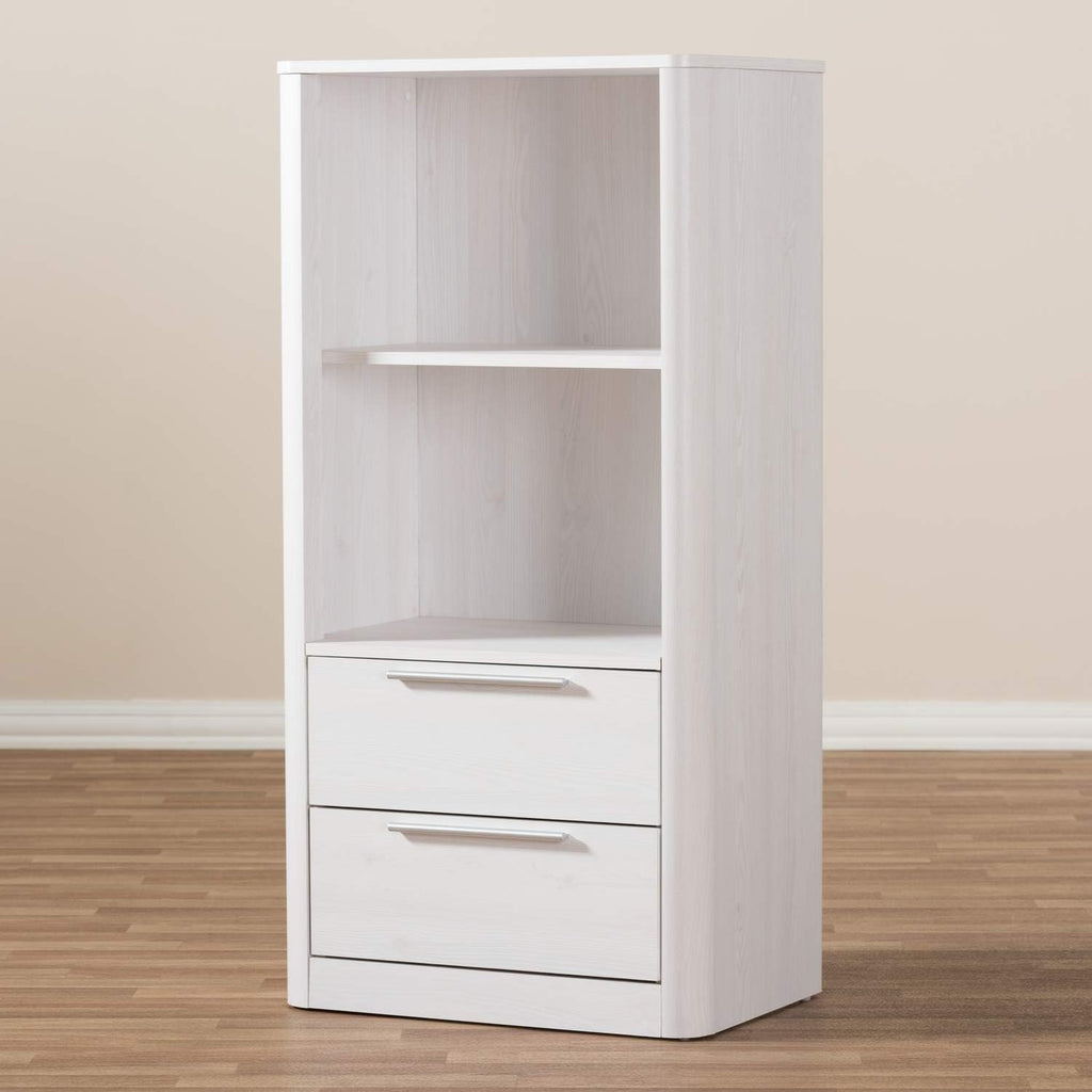 2 Shelf Bookcase in Whitewash U14710