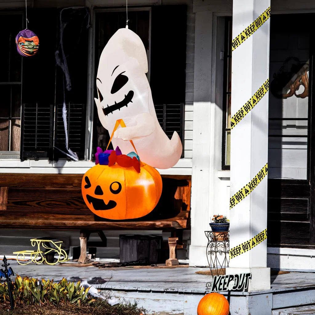 Halloween Inflatable Decor, Ghost Holding Trick Or Treat Bag S596742