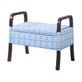 Monochrome Print Wooden Vanity Storage Seat M151