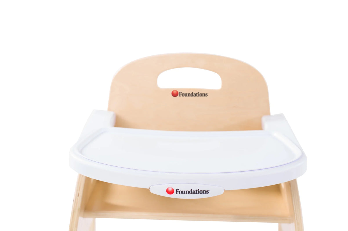 7" Low Wood Feeding Chairs with Dishwasher Safe Tray, 2 Pack Q317250