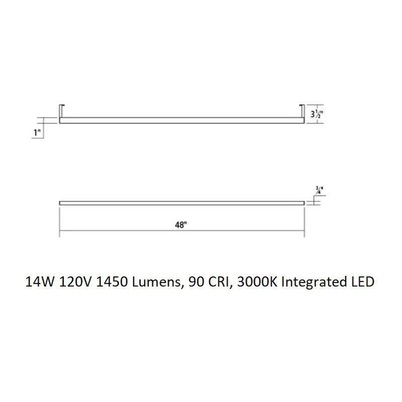 Bright Satin Aluminum LED Indirect Wall Bar C89919
