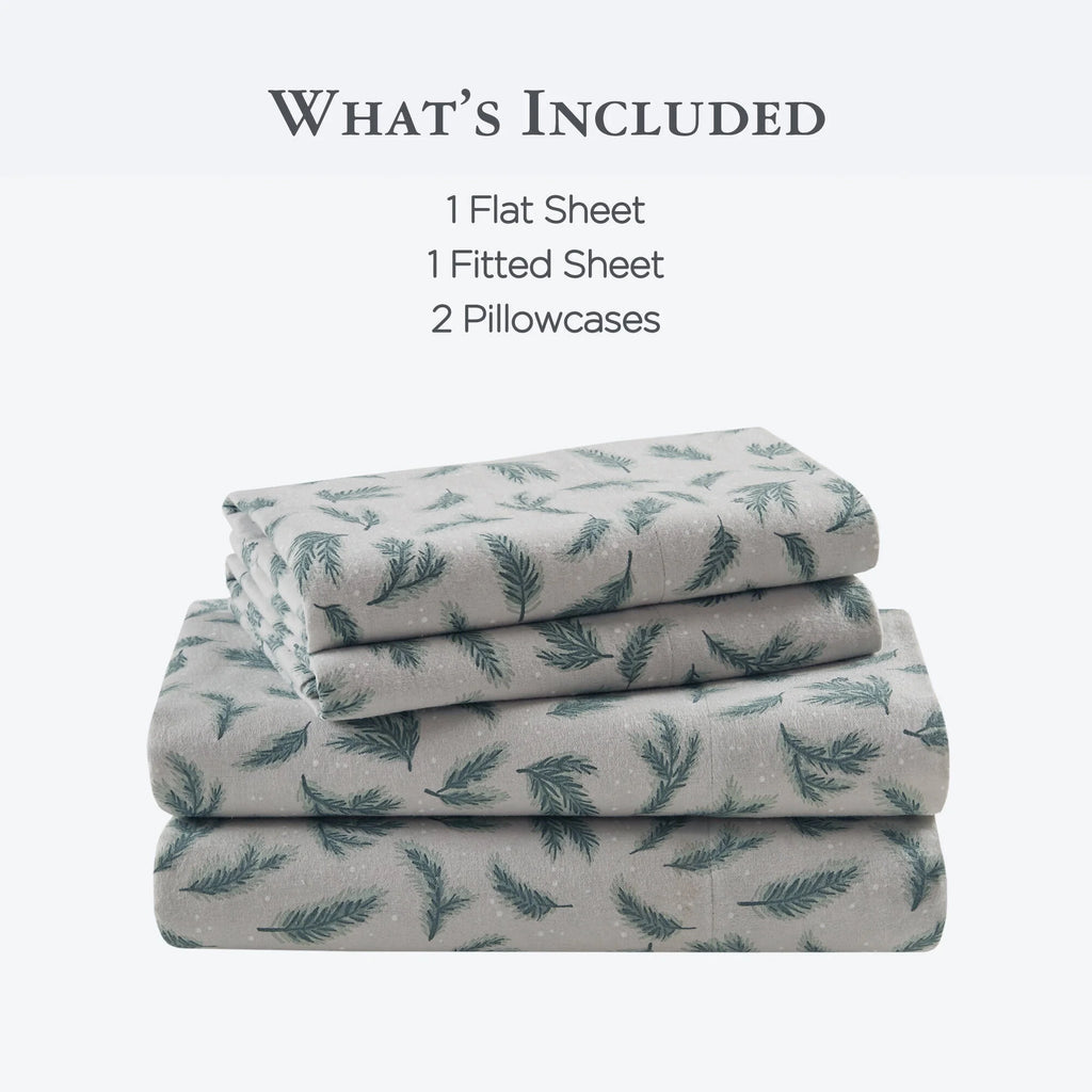 King 100% Cotton Flannel Printed Sheet Set X7681