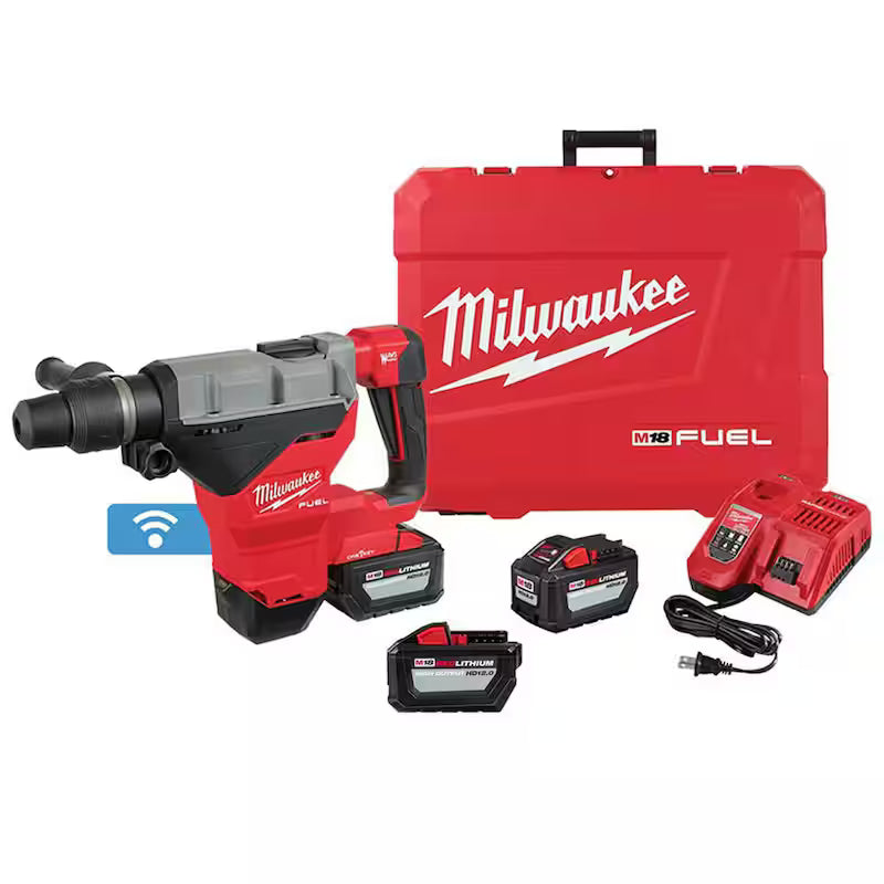 18-Volt Lithium-Ion Brushless Cordless SDS-MAX Rotary Hammer Kit with Three 12.0 Ah Batteries S61516