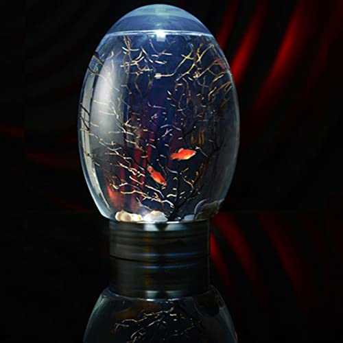 Mini Ecological Fish Tank, Closed Aquatic Ecosphere Desktop Aquarium with Led Base S257417
