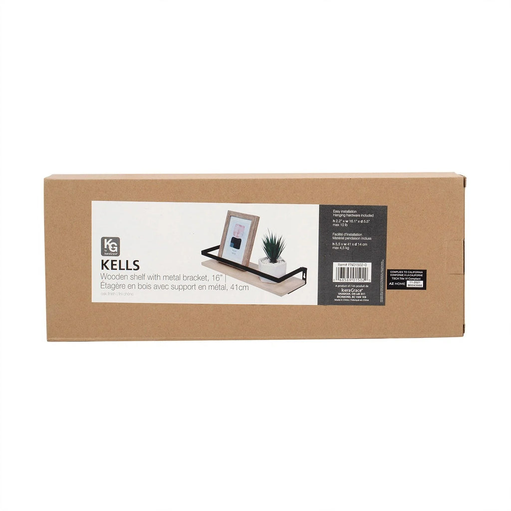 Beige Oak Floating Storage Wall Shelf K76328